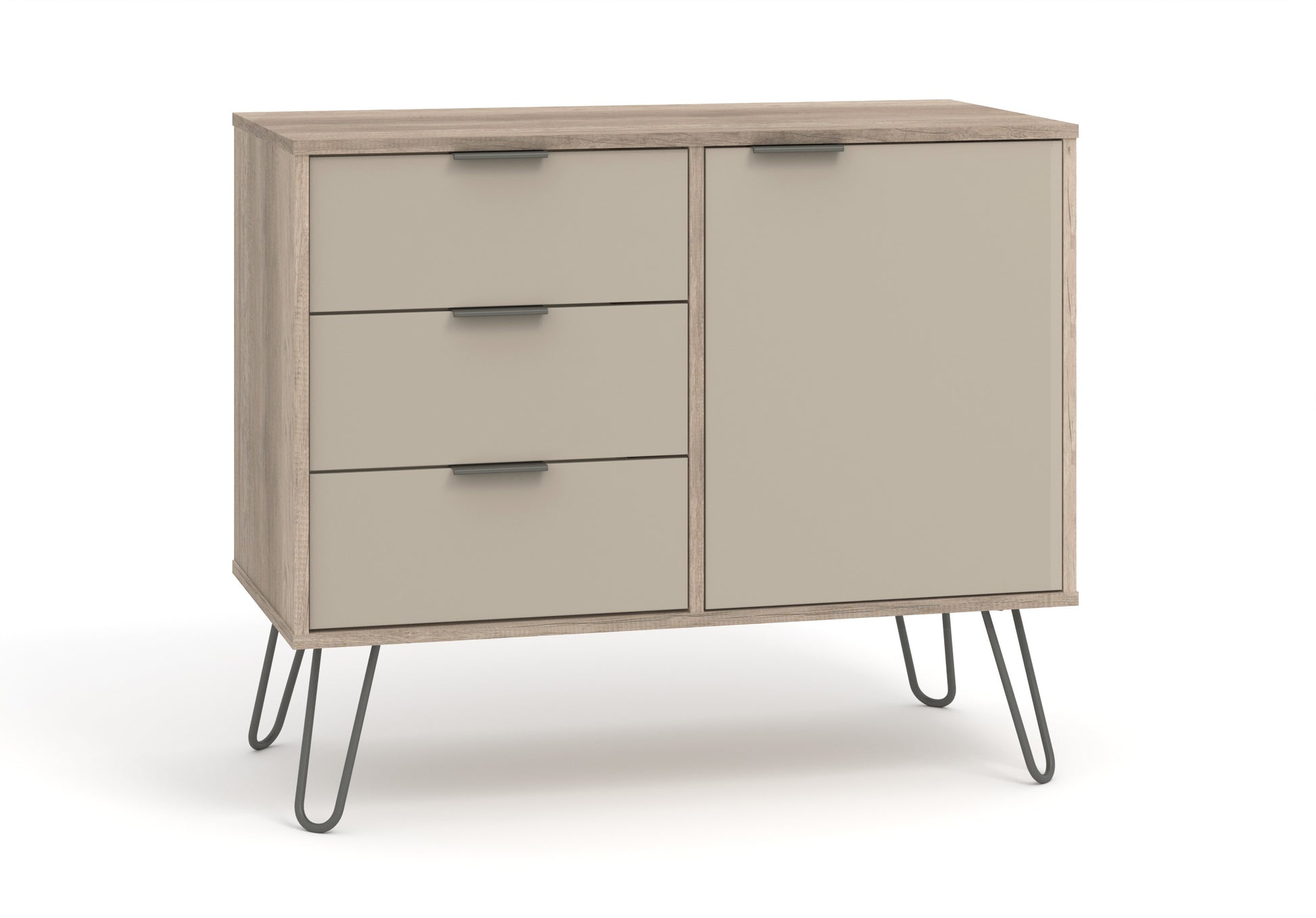 Augusta Small Sideboard With 1 Doors, 3 Drawers Driftwood