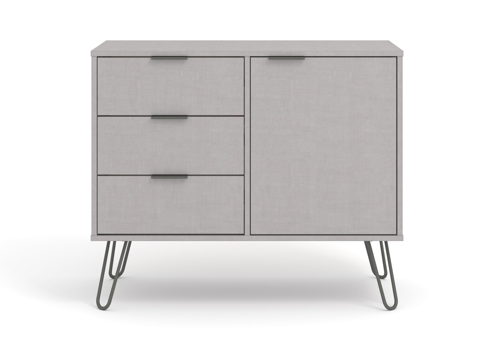 Augusta Grey Small Sideboard With 1 Doors, 3 Drawers