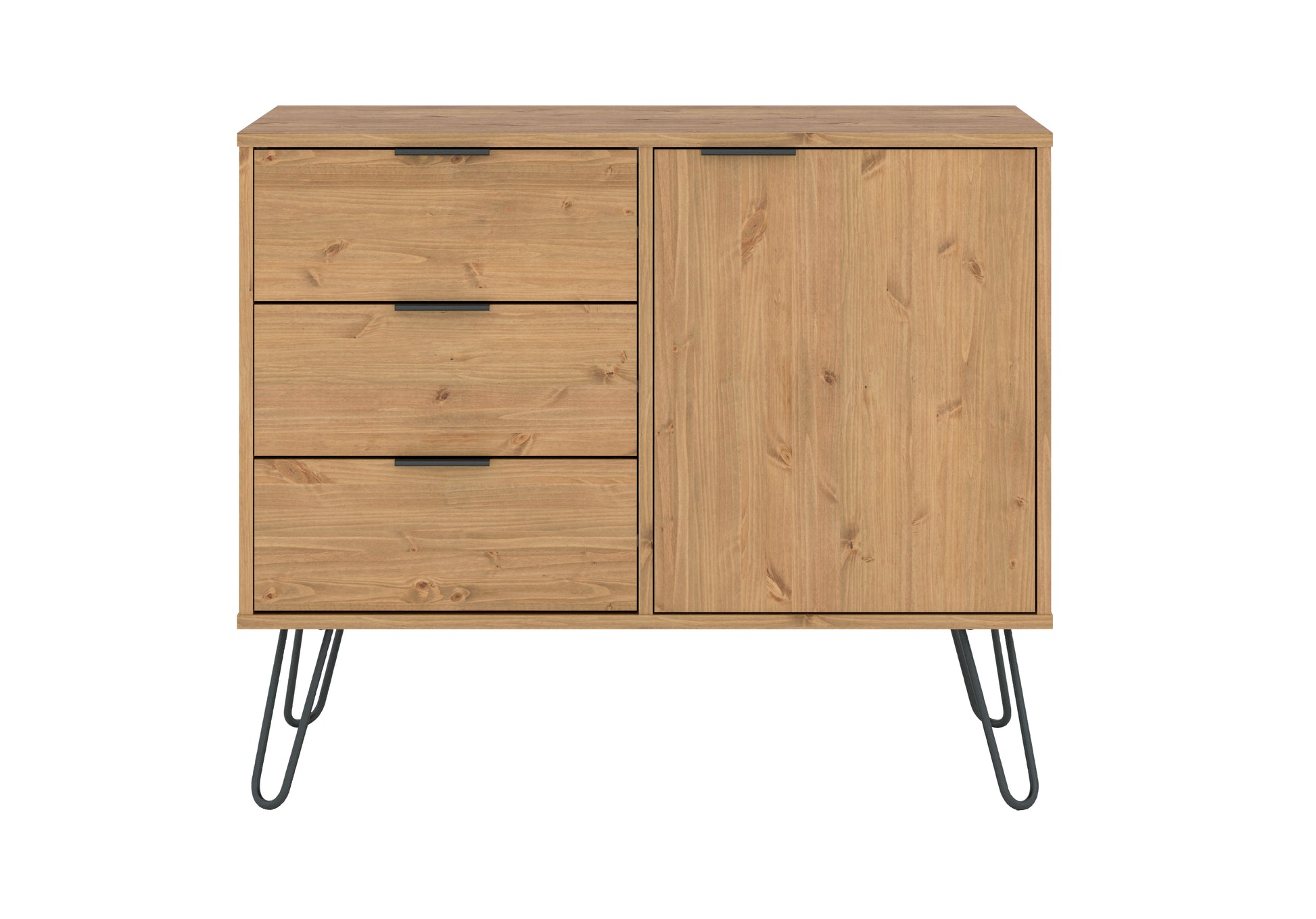Augusta Pine Small Sideboard With 1 Door, 3 Drawers