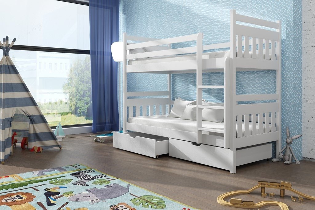 Wooden Bunk Bed Adas with Storage All Homely