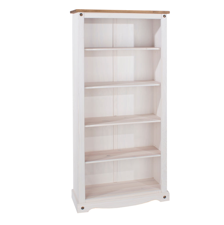 Corona White Tall Bookcase With 4 Open Shelves