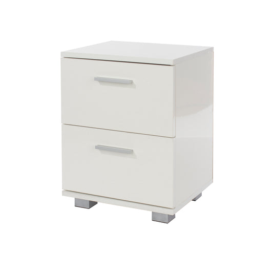 Contemporary 2 drawer bedside cabinet