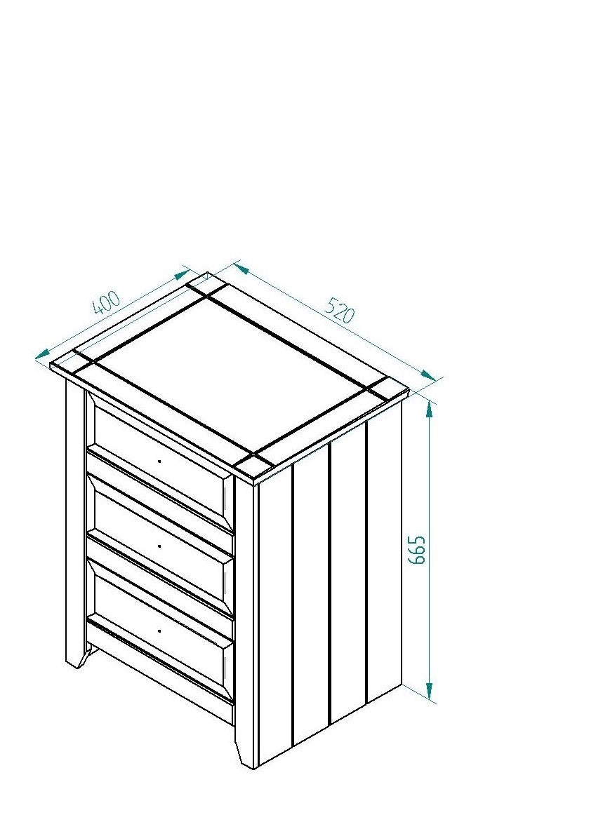 Capri 3 drawer bedside cabinet