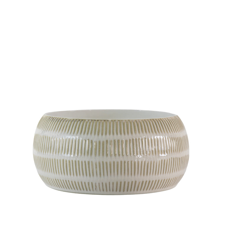 Bindhi Patterned Ceramic Bowl - Stoneware - Transparent Glaze