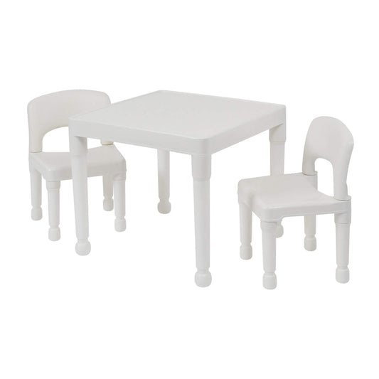 Kids Easy Clean Table & 2 Chair Set - White