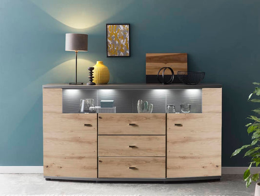 Dera 85 Sideboard Display Cabinet 160cm All Homely