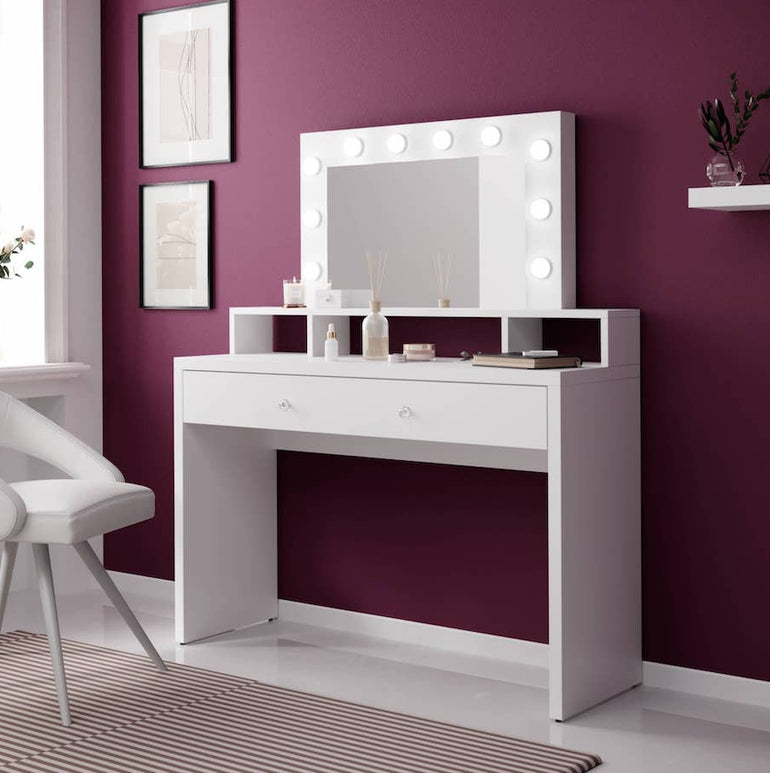 Aria Dressing Table With Mirror All Homely