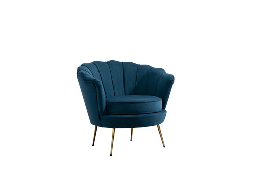 Ariel Armchair: Retro Hollywood Glamour Accent Chair with Luxurious Upholstery and Gold Legs, Ideal for Living Room, Bedroom or Hotel