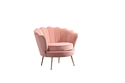 Ariel Armchair: Retro Hollywood Glamour Accent Chair with Luxurious Upholstery and Gold Legs, Ideal for Living Room, Bedroom or Hotel