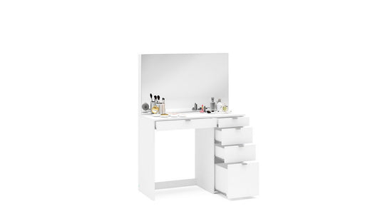Ava 5-Drawer Dressing Table & Mirror Set - Vanity Storage for Makeup, Skincare, Jewellery