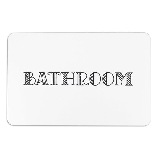 Bathroom White Stone Anti-Mould Non Slip Bath Mat Rug