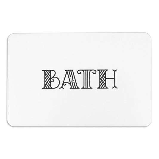 Bath White Stone Anti-Mould Non Slip Bath Mat Rug