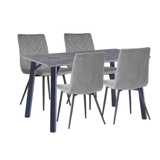 Dining Set - 1.2m Concrete Table & 4 x CH66 Grey Chairs