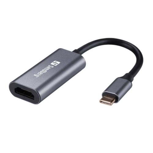 Sandberg USB-C Male to HDMI Female Converter, Aluminium Case, 5 Year Warranty All Homely