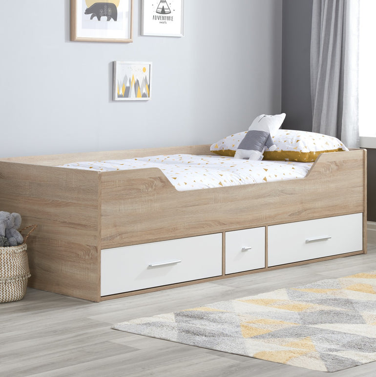 Camden Cabin Bed with Three Internal Drawers and Sturdy Chipboard Construction