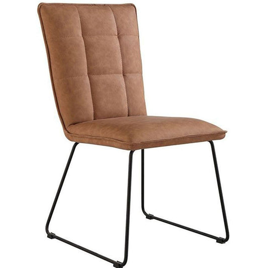 The Chair Collection Tan - Panel back The Chair with angled legs