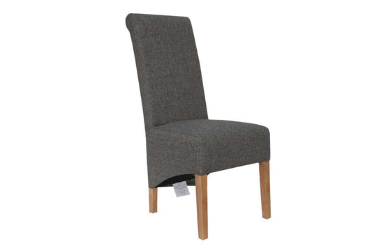 The Chair Collection - Scroll Back Fabric Dark Grey