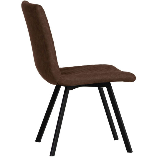 The Chair Collection - Diamond Stitch Dining Chair - Brown
