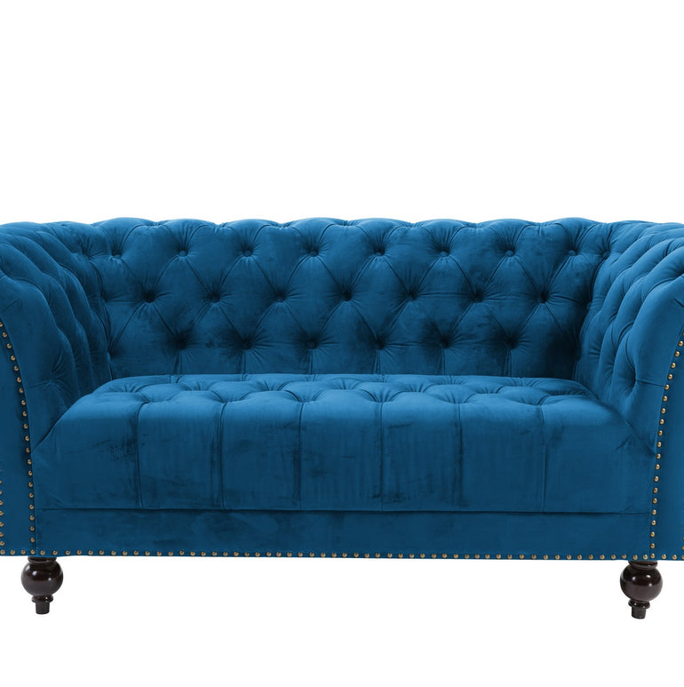 Chester 2-Seater Sofa with Elegant Button Detailing, Gentle Curves and Thick Cushions