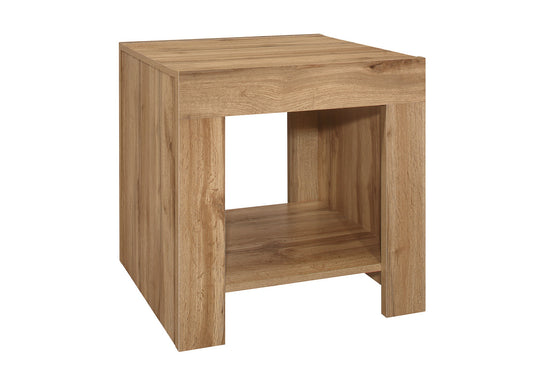 Compton Lamp Table with Storage Shelf - Traditional Oak Inspired, Modern Design with Stylish Black Handles