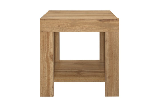 Compton Lamp Table with Storage Shelf - Traditional Oak Inspired, Modern Design with Stylish Black Handles