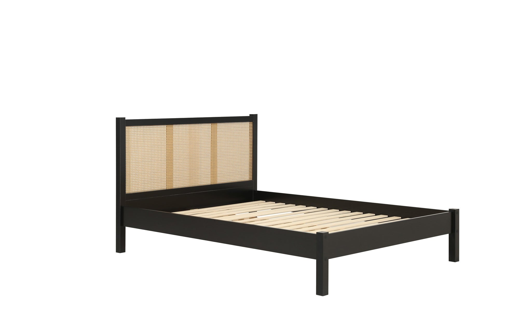 Croxley Rattan Bed - Classic Style with Solid Slats for Firmer Mattress, Ideal for Natural, Airy Bedroom Feel
