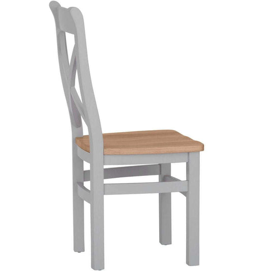 EA Dining Grey - Cross back chair wooden seat