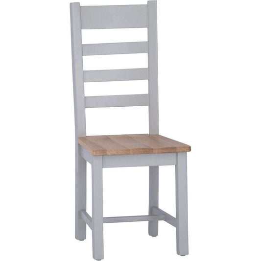 EA Dining Grey - Ladder back chair wooden seat