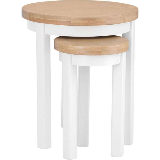 EA Dining White - Round Nest of 2 Tables