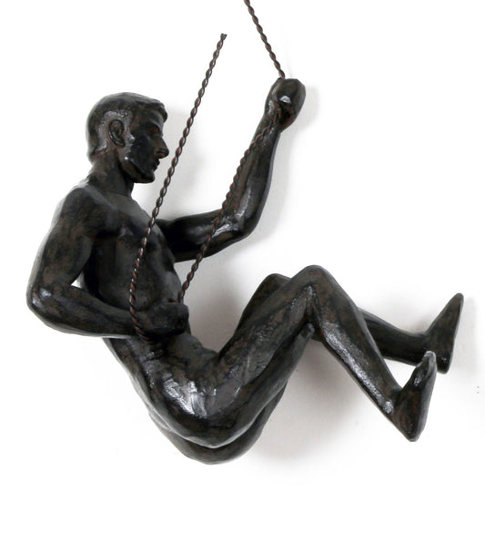 Abseiling Man Looking Down Ornament Black