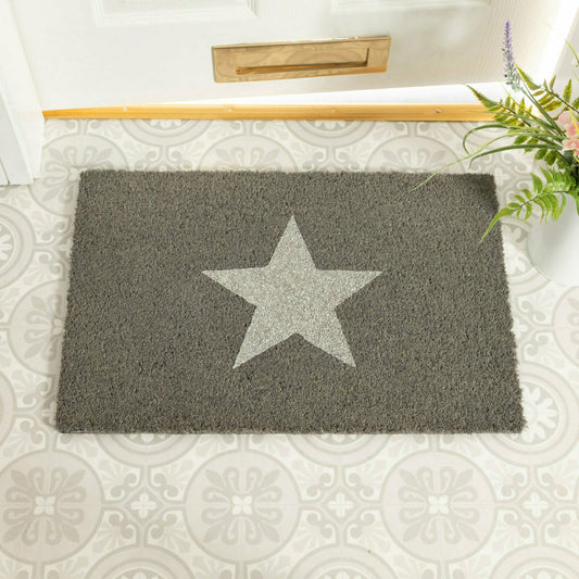 Artsy Doormats Grey Glitter Star Doormat