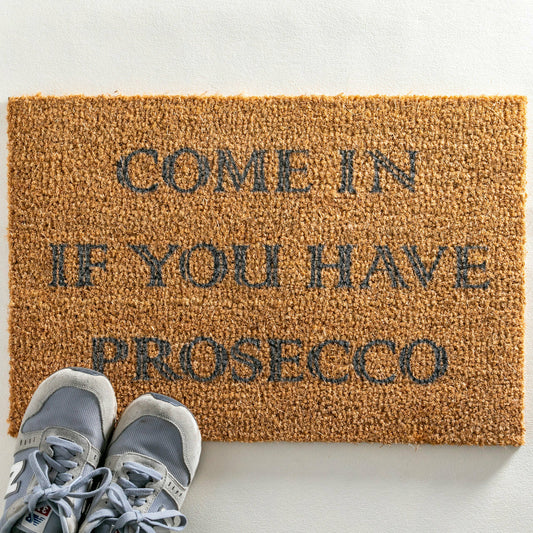 Artsy Doormats Come In If you Have Prosecco Grey Doormat