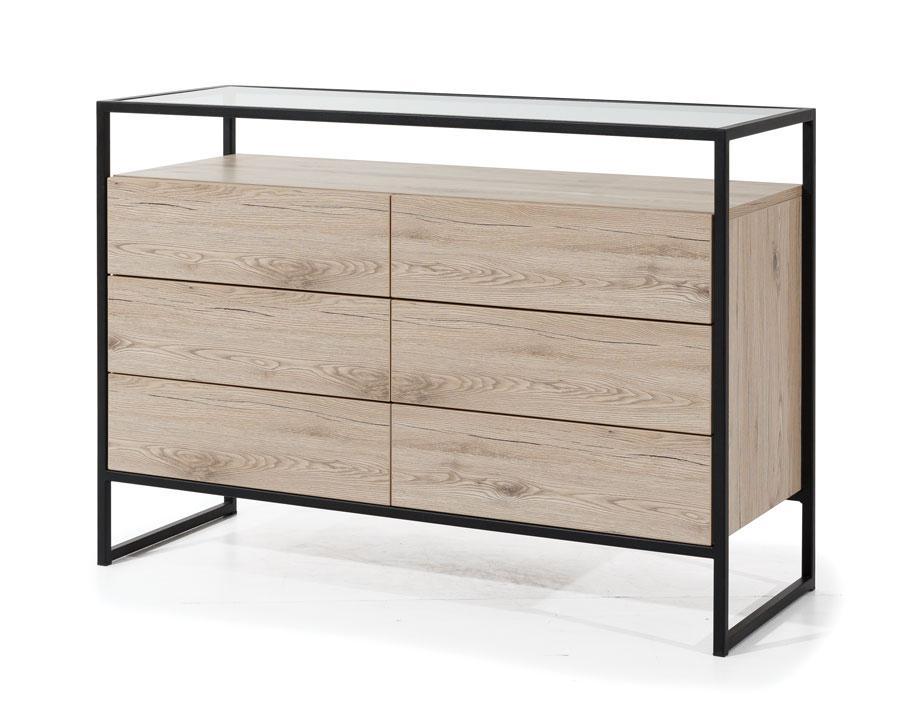 Glass Loft Chest of Drawers with Glass Tabletop All Homely