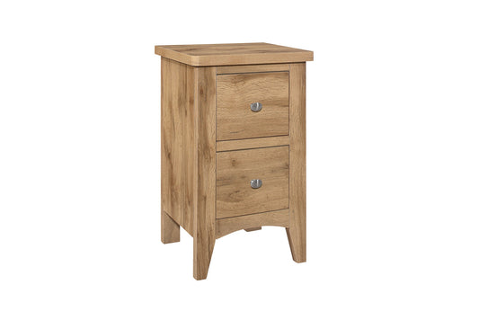 Hampstead 2-Drawer Bedside Table, Classic Design, Rustic Wood Grain, Particleboard with Laminated Finish