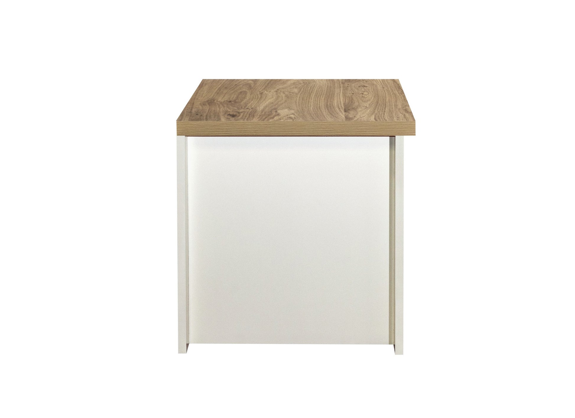 Highgate 1 Drawer Lamp Table with Storage Shelf - Modern Farmhouse Inspired Design with Silver Handle