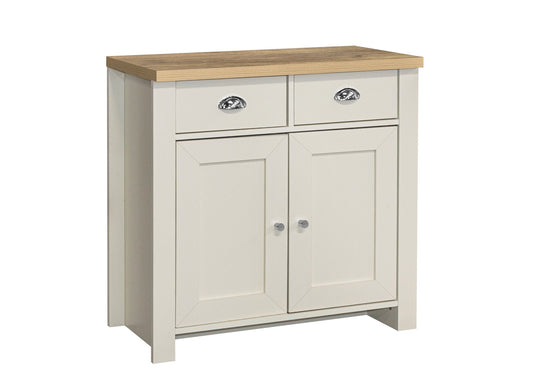 Highgate 2 Door 2 Drawer Sideboard - Classic Farmhouse Inspired, Modern Practical Affordable Furniture with Stylish Silver Handles, Elegant Storage Solution for Living or Dining Room