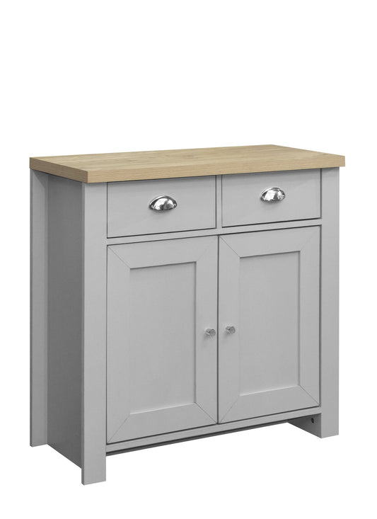 Highgate 2 Door 2 Drawer Sideboard - Classic Farmhouse Inspired, Modern Practical Affordable Furniture with Stylish Silver Handles, Elegant Storage Solution for Living or Dining Room