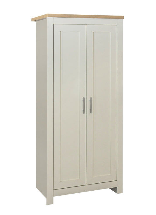 Highgate 2-Door Wardrobe with Hanging Rail and Silver Handles - Classic Farmhouse Inspired Design