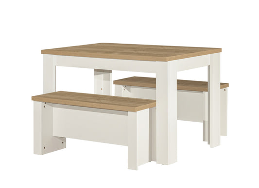 Highgate Farmhouse-Inspired Dining Table & Bench Set - Modern, Practical, Affordable Furniture for Both Traditional and Modern Homes
