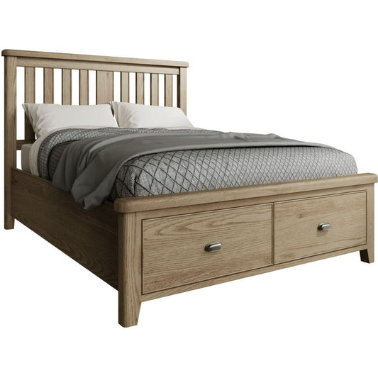 HO 5'0 Bed with Wooden Headboard and Drawer Footboard