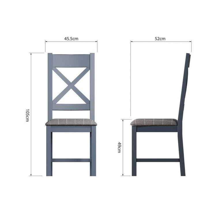 HOP Dining & Occasional Blue - Cross Back Dining Chair Grey