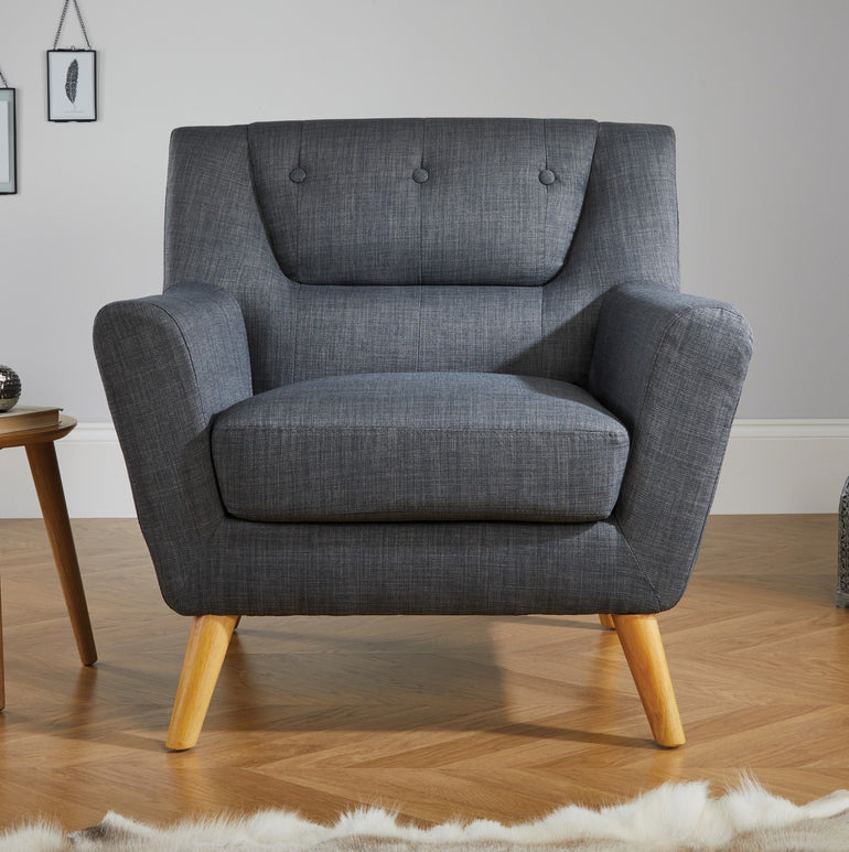 Birlea Lambeth Sofa Range: Retro-Inspired, Button-Back, Streamline Shapes, Ideal for Contemporary Room Settings