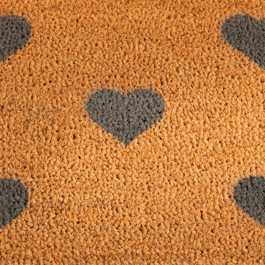 Artsy Doormats Grey Hearts Patio Doormat