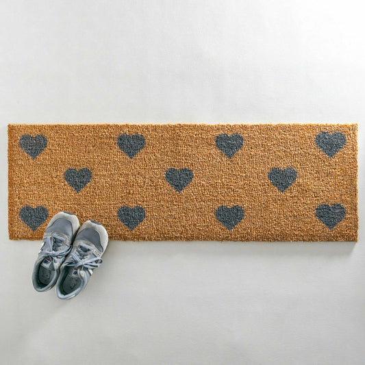Artsy Doormats Grey Hearts Patio Doormat