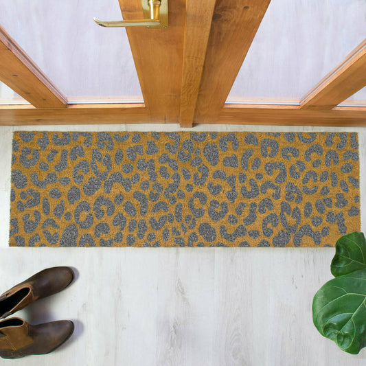Artsy Doormats Grey Leopard Print Patio Doormat