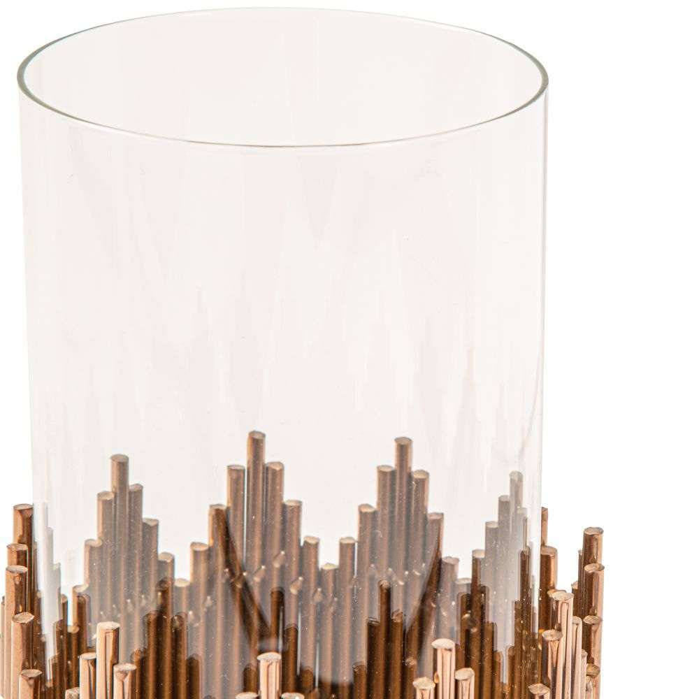 Mint Homeware - Rose Gold Plated & Glass Candle Holder - Medium