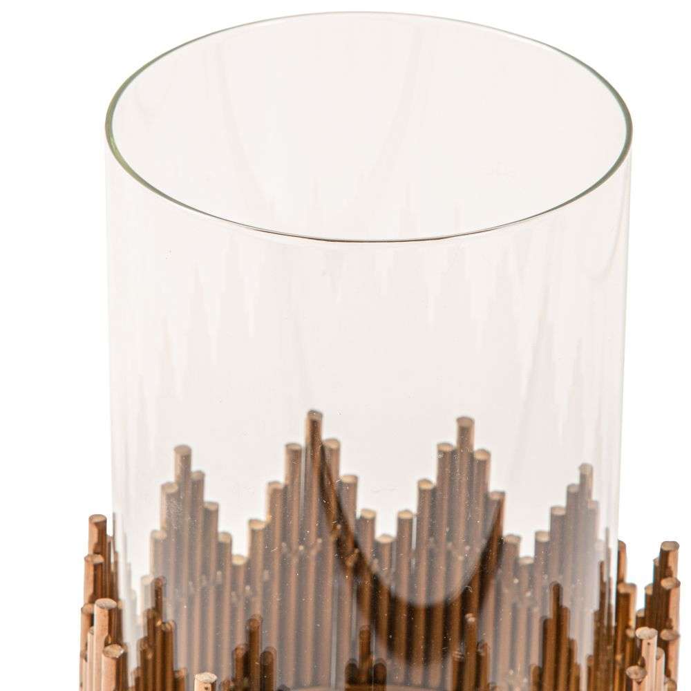 Mint Homeware - Rose Gold Plated & Glass Candle Holder - Medium