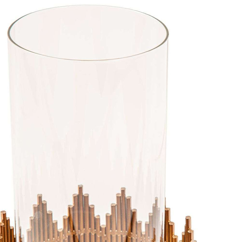 Mint Homeware - Rose Gold Plated & Glass Candle Holder - Large