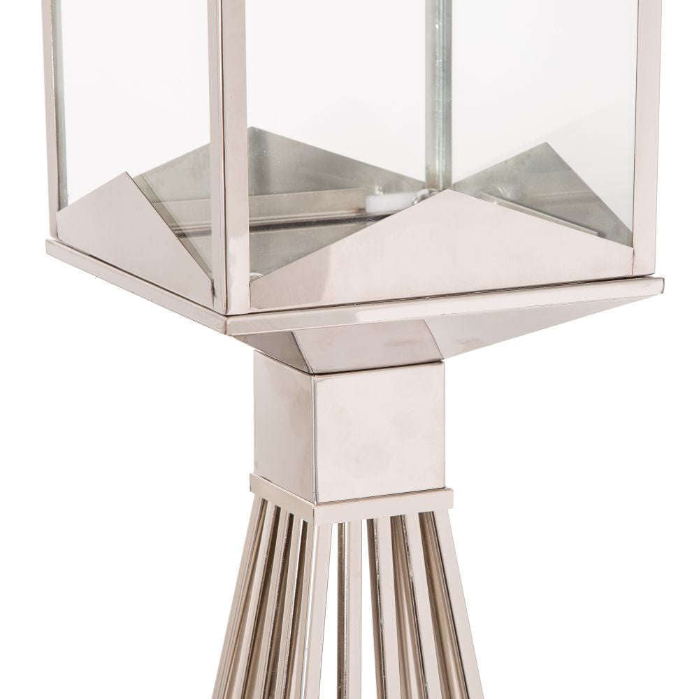 Mint Homeware - Nickel Plated & Glass Candle Holder - Large