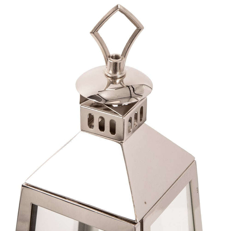 Mint Homeware - Nickel Plated & Glass Lantern - Small